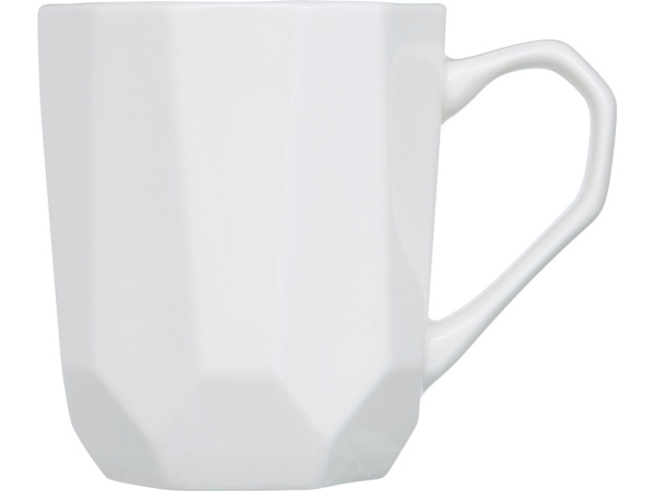 Кружка с гранями «Amery», Цвет белый глянцевый