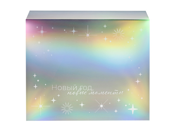 Подарочная коробка с голографическим шубером «Aurora», L, Размер L, Цвет черный/голография