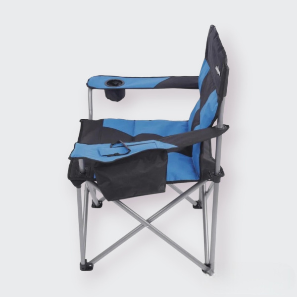 Портативный складной стул с термосумкой, синий / Туристическое кресло