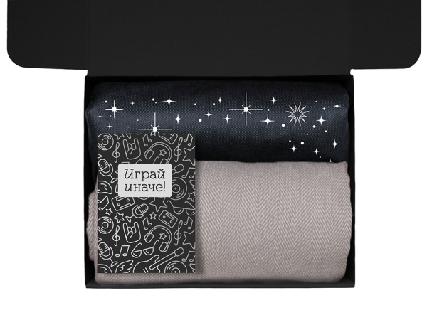 Подарочный набор «Re:y. Nest» с пледом, кружкой и вареньем, Цвет черный