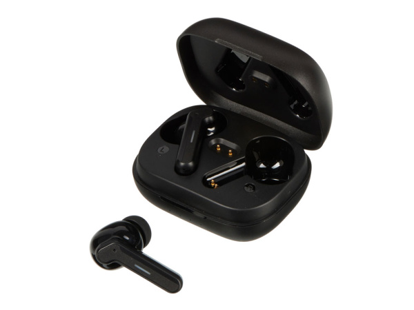 Беспроводные наушники с шумоподавлением ENC и подсветкой лого «Lites», Цвет черный