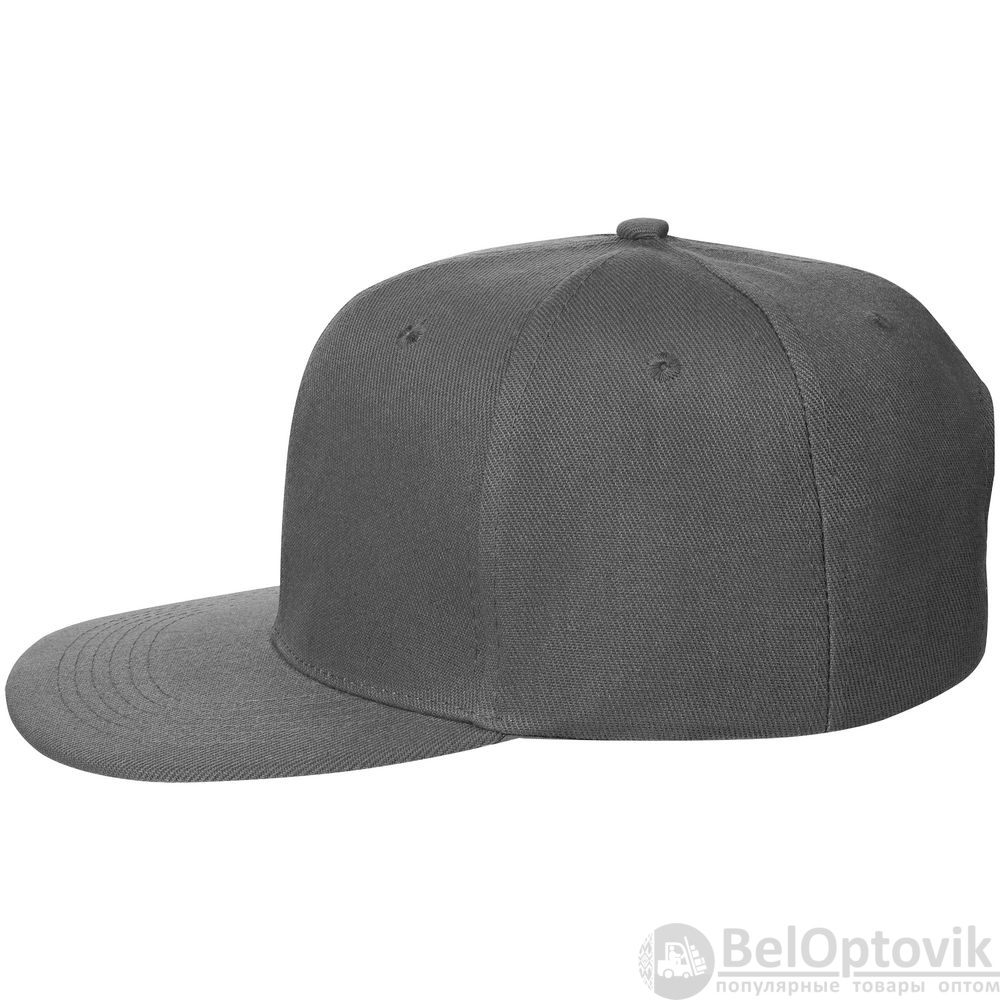 Бейсболка Snapback с прямым козырьком, серая, 56-58