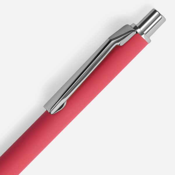 Ручка шариковая Lobby Soft Touch Chrome, красная, 14,5х1 см