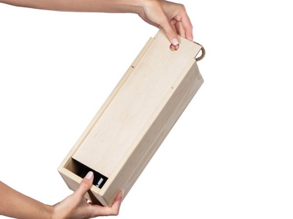 Подарочная коробка для алкоголя из массива дерева «Celebrate», Цвет натуральный