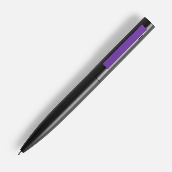 Ручка шариковая Inkolor, черная с фиолетовым, 13,7х1,1 см