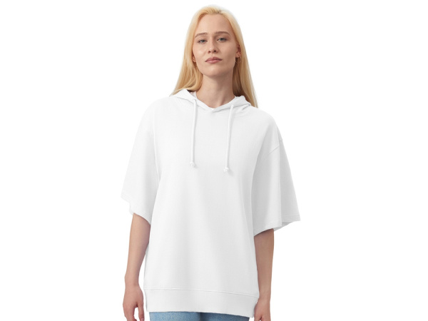 Худи оверсайз с коротким рукавом «Warsaw» унисекс, Размер XL-2XL, Цвет белый