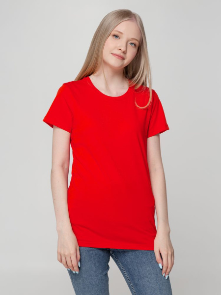 Футболка женская T-bolka Lady, красная, S–3XL