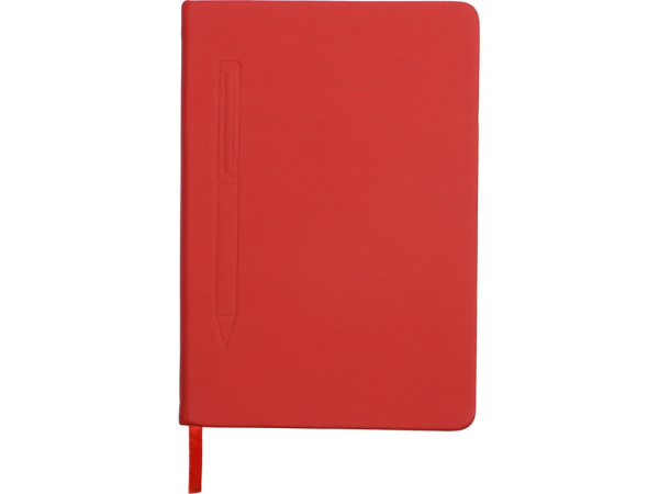 Блокнот А5 «Magnet» soft-touch с магнитным держателем для ручки, Размер A5, Цвет красный