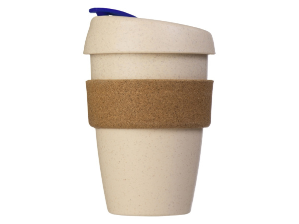 Стакан из пшеничного волокна с двойными стенками «Pino», Цвет натуральный, синий, коричневый