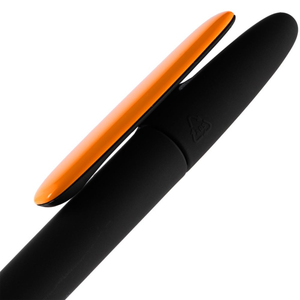 Ручка шариковая Prodir DS5 TRR-P Soft Touch, черная с оранжевым, 14,4х1,1 см