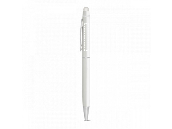 Шариковая ручка из металла со стилусом «JULIE», Цвет белый