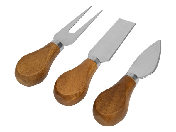 Набор для сыра из акации «Parmesan», Цвет коричневый, серебристый