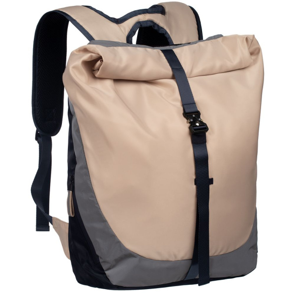 Рюкзак coolStuff Plus, бежевый с темно-синим, 44x29x14 см