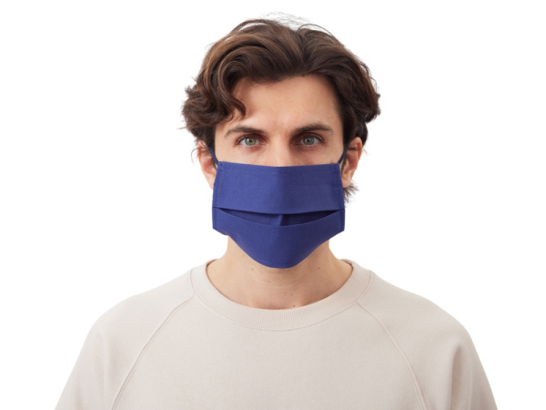 Маска для лица многоразовая из хлопка, Цвет синий