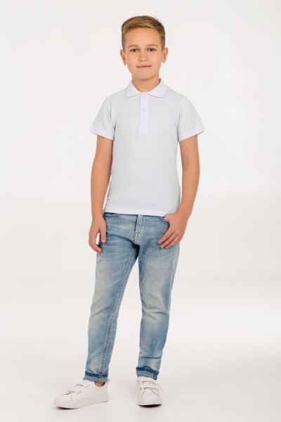 Рубашка поло детская Virma Kids, белая, 6–14 лет