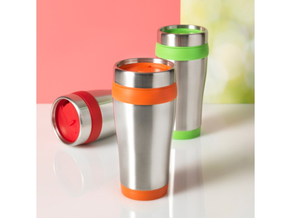 Термокружка «Elwood», 400 мл, Цвет серебристый/оранжевый