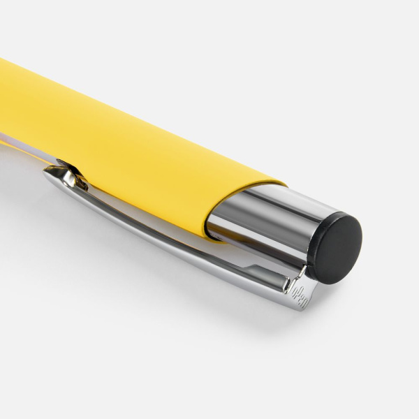 Ручка шариковая Keskus Soft Touch, желтая, 13,7х0,8 см