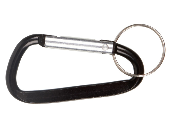 Брелок-карабин из переработанного алюминия «Alumina», Цвет черный