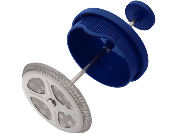 Френч-пресс «Intense», Цвет темно-синий/прозрачный