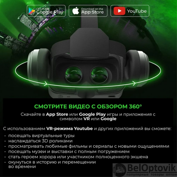 Очки виртуальной реальности MIRU VMR600E Universe для смартфона 4-7" + встроенные проводные наушники