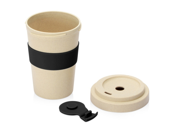 Стакан из пшеничного волокна «Flava», Цвет бежевый/черный