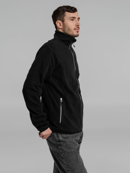 Куртка флисовая мужская Twohand, черная, S–XXL