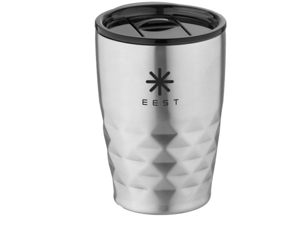 Вакуумная кружка с крышкой «Geo», Цвет серебристый/черный