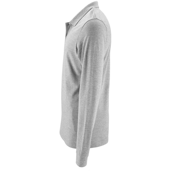 Рубашка поло мужская с длинным рукавом Perfect LSL Men, серый меланж, S–3XL