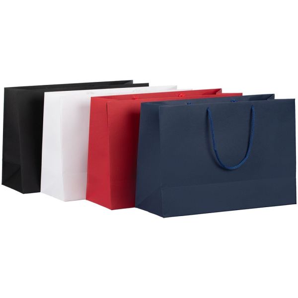 Пакет бумажный Ample Plus M, синий, 35x24x12 см