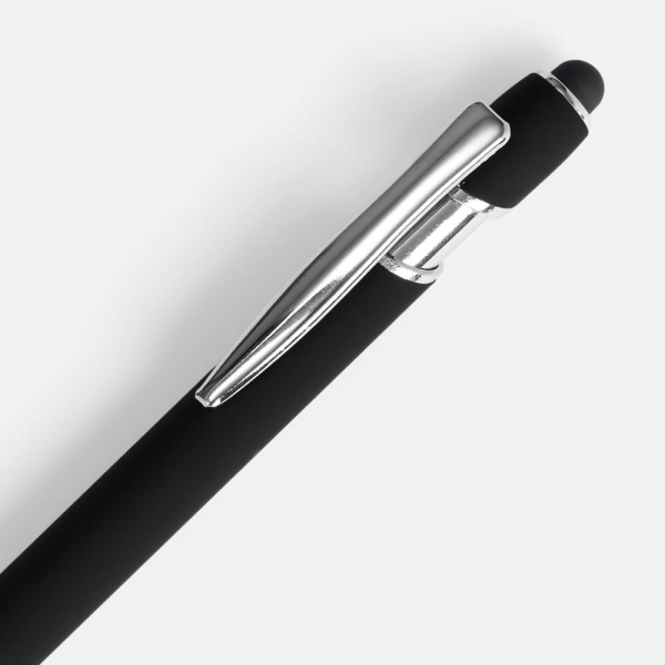 Ручка шариковая Pointer Soft Touch со стилусом, черная, 14,3х1 см
