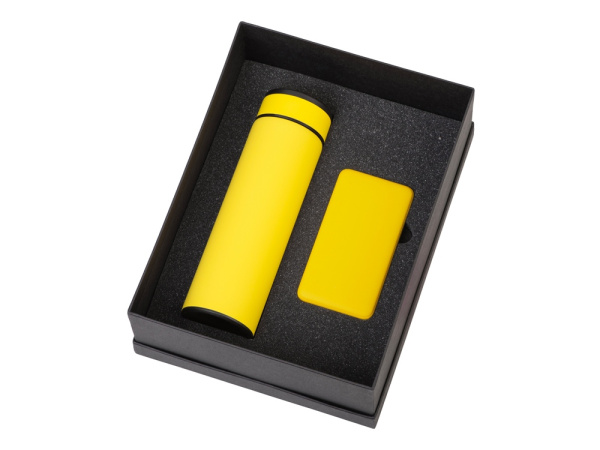 Подарочный набор "COLOR IT" c термосом и повербанком, Размер 10000 mAh, Цвет желтый