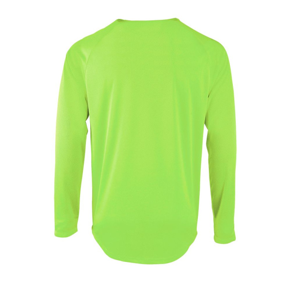 Футболка с длинным рукавом Sporty LSL Men, неоново-зеленая, S–3XL