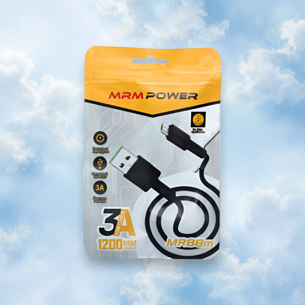 Кабель USB MRM MR88m силиконовый USB-Micro, длина 1200мм, ток 3А, белый / Прочный и гибкий дизайн для надежной зарядки и передачи данных