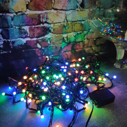 Гирлянда "Новогодняя" с небьющимися лампами 13 метров 200 Led Мультиколор