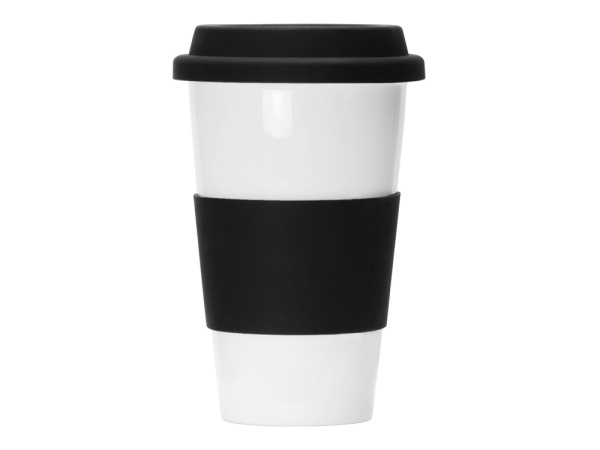 Фарфоровая кружка с двойными стенками «Toronto», Цвет белый/черный