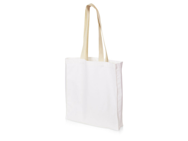 Сумка «Donny» из  хлопка 250г/м2 с донной складкой и парусиновыми ручками, Цвет белый