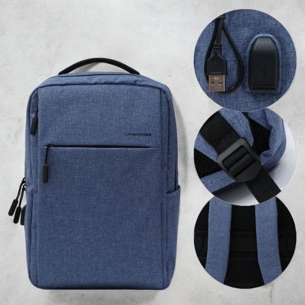 Рюкзак для ноутбука RK04 Синий / Прочный, долговечный и функциональный