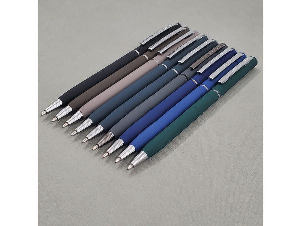 Ручка металлическая шариковая «Palermo», софт-тач, Цвет коричневый/серебристый