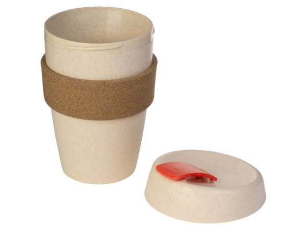 Стакан из пшеничного волокна с двойными стенками «Pino», Цвет натуральный, красный, коричневый