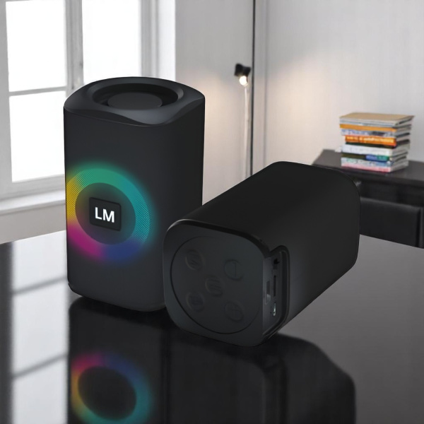 Портативная Bluetooth-колонка LM-884, RGB-подсветка, стереозвук, сабвуфер, цвет в ассортименте / Музыка и свет в компактном формате