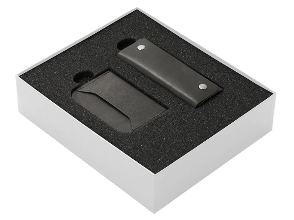 Подарочный набор Long River: картхолдер, ключница, Размер Без лого, Цвет черный/белый