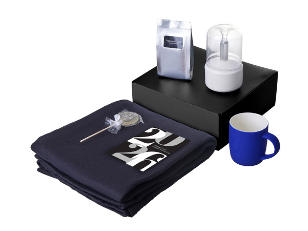 Подарочный набор «Re:Haven» с пледом, увлажнителем и кружкой, Цвет синий