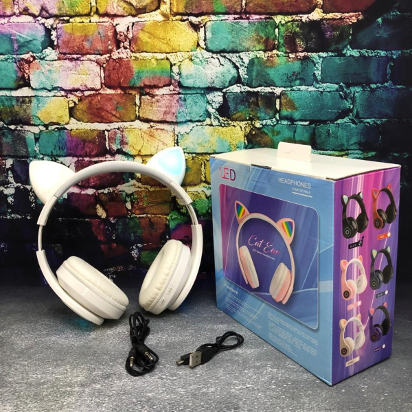 Беспроводные 5.0 bluetooth наушники со светящимися Кошачьими ушками HL89 CAT EAR