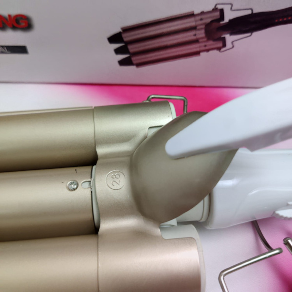 Тройная плойка для создания крупных локонов Hair Curler Wang D28