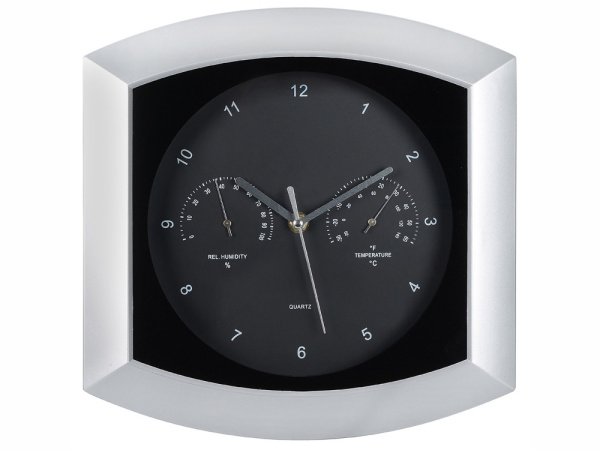 Погодная станция настенная «Кусто», Цвет серебристый/черный