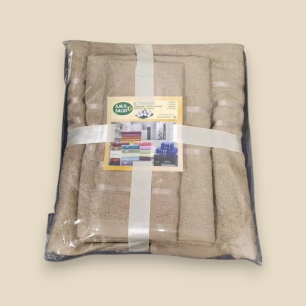 Подарочный набор полотенец махровых, 3 размера (70x130, 50x85, 30x50 см), 100% хлопок, высокое качество, плотность 400 г/м², кофе с молоком / Тёплый подарок для уюта