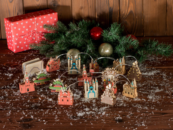 Ёлочная гирлянда «Достопримечательности России», Цвет разноцветный