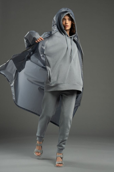 Худи унисекс H2, серое, XS–XXL