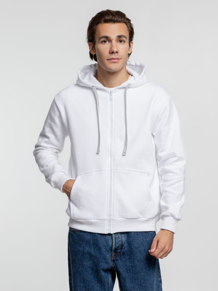 Толстовка на молнии с капюшоном Siverga Heavy, белая (белоснежная), XS–5XL