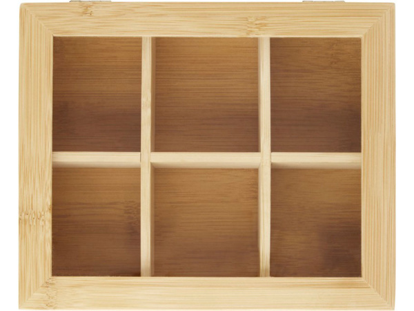 Бамбуковая коробка для чая «Ocre», Цвет натуральный, прозрачный